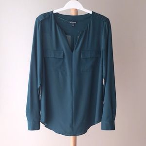 Long Sleeve Green Blouse